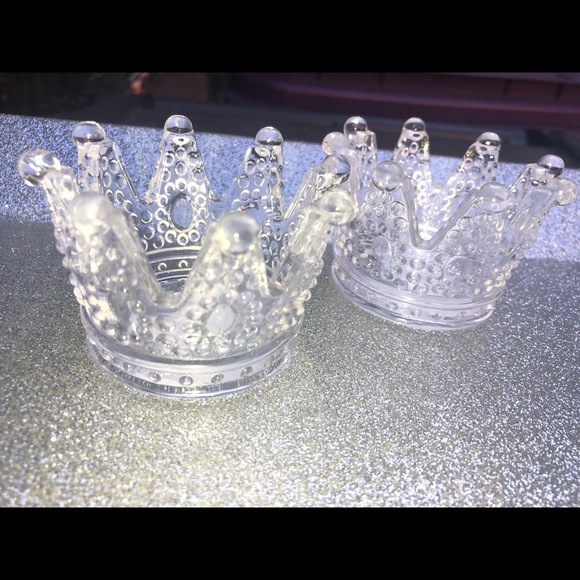 Set of Regal hobnail crown glass candle holders - Picture 5 of 14